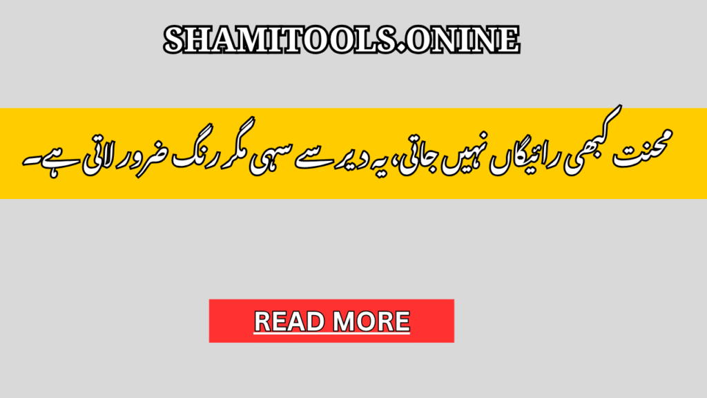 Hard work Quotes in urdu